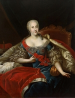 Pesne, Antoine - Portrait of Johanna-Elizabeth, Electress of Anhalt-Zerbst (1712-1760), Mother of Catherine II
