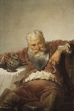 Zichy, Mihály - Falstaff with a Tankard of Wine and a Pipe