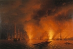 Aivazovsky, Ivan Konstantinovich - The naval Battle of Sinop on 30 November 1853