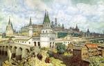 Vasnetsov, Appolinari Mikhaylovich - The Golden Age of the Kremlin. The All Saints' Bridge and Kremlin in the 17th century