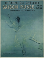 Serov, Valentin Alexandrovich - Advertising Poster for the Ballet dancer Anna Pavlova in the ballet Les sylphides by F. Chopin