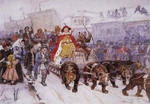 Surikov, Vasili Ivanovich - Great Moscow masquerade on 1772 in the presence of Peter I and prince Romodanovsky