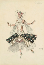 Bakst, Léon - La Fiancee. Costume design for Tamara Karsavina for the Ballet Blue God by R. Hahn