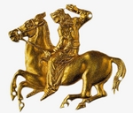 Scythian Art - Gold plaque in the form of a scythian on horseback