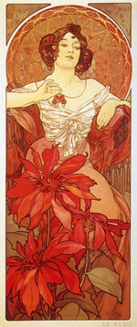 Mucha, Alfons Marie - Ruby (From the series The gems)