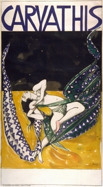 Bakst, Léon - Poster for a Dance Recital by Elise Jouhandeau in the Caryathis