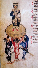 Byzantine Master - King Hezekiah of Judah. Miniature from the Chludov Psalter