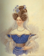 Briullov, Alexander Pavlovich - Portrait of Empress Alexandra Fyodorovna (Charlotte of Prussia), Emperor's Nicholas I. wife (1798-1860)