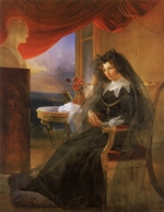 Basin, Pyotr Vasilyevich - Portrait of Empress Elizabeth Alexeievna (1779-1826) in Mourning Dress