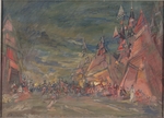 Korovin, Konstantin Alexeyevich - The Polovtsian camp. Stage design for the opera Prince Igor by A. Borodin