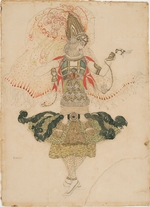 Bakst, Léon - Costume design for Tamara Karsavina in the ballet The Firebird (L'oiseau de feu) by I. Stravinsky