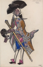 Bakst, Léon - Costume design for the ballet The Good-Humoured Ladies by Scarlatti