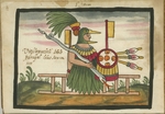 Pre-Columbian art - Xiuhtecuhtli, Aztec god of fire, day and heat. From the Ramírez Codex (The Tovar Codex)