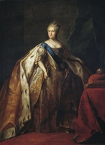 Drozhdin, Petro Semyonovich - Portrait of Empress Catherine II (1729-1796)