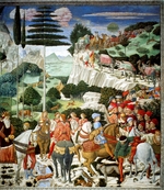 Gozzoli, Benozzo - Three Wise Men. Procession of the Magus Melchior (Fresco from the Magi Chapel of the Palazzo Medici Riccardi)