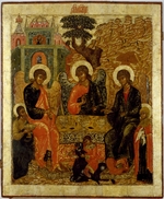 Russian icon - The Hospitality of Abraham (Old Testament Trinity)