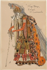 Golovin, Alexander Yakovlevich - Koschei. Costume design for the ballet The Firebird (L'oiseau de feu) by I. Stravinsky
