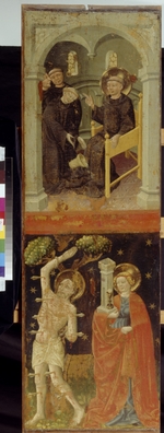Austrian master - The Miracle of Saint Benedict and the poisoned Goblet. Saint Sebastian and Saint Barbara