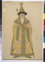 Bilibin, Ivan Yakovlevich - Tsar Dadon. Costume design for the opera The golden Cockerel by N. Rimsky-Korsakov