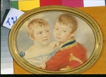 Sokolov, Pyotr Fyodorovich - Portrait of Crown prince Alexander Nikolayevich and Grand Duchess Maria Nikolaevna as Children