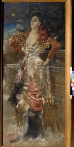 Vrubel, Mikhail Alexandrovich - Portrait of the dancer und actress Carolina La Belle Otero
