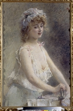 Makovsky, Konstantin Yegorovich - Woman Ironing