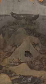 Bosch, Hieronymus - The Flood. Noah's Ark on Mount Ararat 