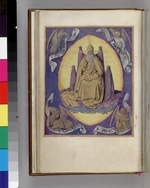 Fouquet, Jean (workshop) - God the Father with symbols of the four Evangelists in the corners. (Book of Hours)