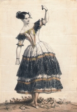 Devéria, Achille - Fanny Elssler as Florinda in the dance La Cachucha (ballet Le Diable boiteux)