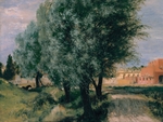 Menzel, Adolph Friedrich, von - Building Site with Willows