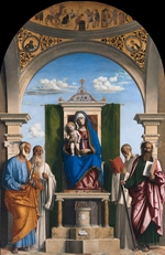 Cima da Conegliano, Giovanni Battista - Enthroned Madonna with Child and Saints Peter, Romuald, Benedict and Paul