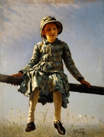 Repin, Ilya Yefimovich - Dragonfly. Painter's daughter portrait