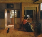 Hooch, Pieter, de - Interior with a Mother delousing her Child's Hair (A Mother's Duty)