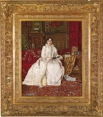 Predic, Uros - Portrait of Queen Natalie of Serbia in an Elegant Interior