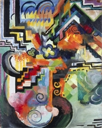 Macke, August - Colored composition (Hommage à Bach)