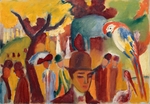 Macke, August - Small Zoological Garden in Brown and Yellow