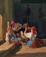 Waldmüller, Ferdinand Georg - Children decorating a Conscript's hat