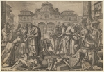 Sadeler, Jan (Johannes), the Elder - The Apostles Distribute the Money to those in Need