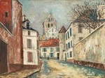 Utrillo, Maurice - La Rue Montalant et l'église de Marizy-Sainte-Geneviève