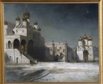 Savrasov, Alexei Kondratyevich - The Cathedral Square in the Moscow Kremlin at Night