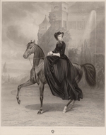 Fleischmann, Andreas Johann - Portrait of Elisabeth of Bavaria on horseback