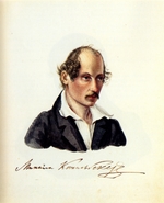 Bestuzhev, Nikolai Alexandrovich - Portrait of Decembrist Mikhail Kuechelbecker (1798-1859)