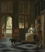 Hooch, Pieter, de - A Woman Directing a Young Man With a Letter