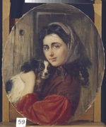 Makovsky, Konstantin Yegorovich - Girl With Small Dog