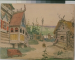 Vasnetsov, Viktor Mikhaylovich - Berendeyevka. Stage design for the opera Snow Maiden by N. Rimsky-Korsakov