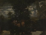 Rousseau, Théodore - Moonlight. The Bathers