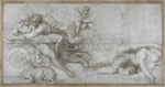 Carracci, Agostino - Cephalus carried off by Aurora in her Chariot (Cartoon for a fresco in the Gallery of the Palazzo Farnese, Rome)
