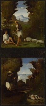 Previtali, Andrea - Scenes from Tebaldeo's Eclogues. Thyrsis finds the Body of Damon