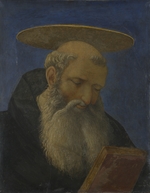 Veneziano, Domenico - Head of a Tonsured, Bearded Saint (from Carnesecchi Tabernacle)