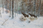 Muravyov, Count Vladimir Leonidovich - Winter Landscape with Mooses